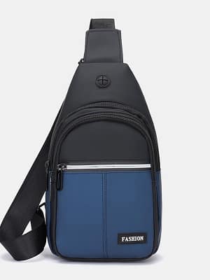Men Waterproof Wear-resistant Chest Bag Casual Oxford Headphones Hole Crossbody Bags Shoulder Bag