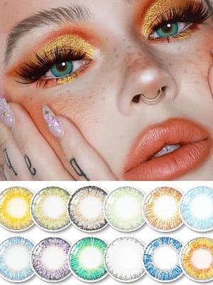 1 Pair Contact Lenses With Color Lenses For Eyes Three Tone Series Yearly Cosmetics Natural Muticolored Lenses