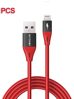 [2PCS] BlitzWolf BW-MF10 Pro 2.4A for Lightning to USB Cable With MFi Certified 1.8m/6ft For iPhone Charger Cable Data T
