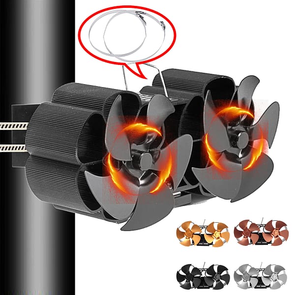 10 Blade Fireplace Heat Powered Stove Fan Fireplace Silent Eco Heater Home Efficient Heat Distribution