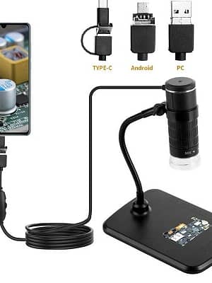 3 In 1 Digital Microscope HD 1000X Portable Electronic Magnifier Camera 8 LED USB Microscope Endoscopy Camera Kids Tool