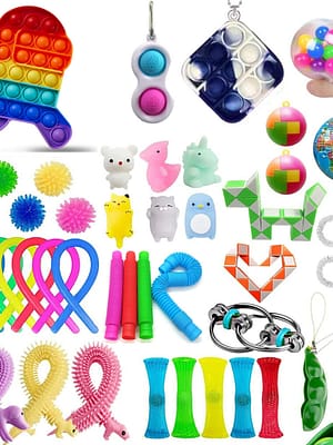 45 pcs Bubble Sensory Set Cheap Fidget Toy Decompression Artifact Educational Stress Relief Push Bubble Puzzle Toys for