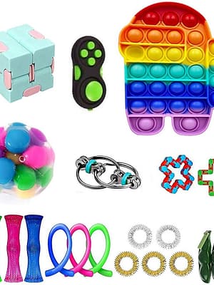 20/28 pcs Fidget Bubble Toys Sensory Set DIY Decompression Artifact for Adults Girl Children Expression Emotion Stress R