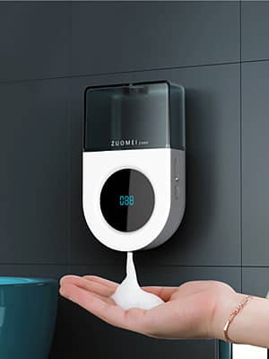Wall-mounted LED Displayed Battery Automatic Soap Dispenser Contact-free 3 Bubble Modes Adjustable Hand Sanitizer