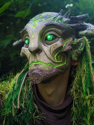 Halloween Glowing Mask Forest Elf Old Man Latex Mask Realistic Full Head Masks Headgear Masquerade Adult Cosplay Party P