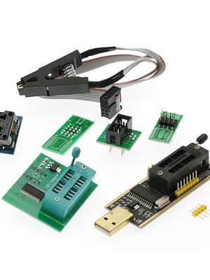 AOQDQDQD® CH341A 24 25 Series EEPROM Flash BIOS USB Programmer Module + SOIC8 SOP8 Test Clip + 1.8V adapter + SOIC8 adap