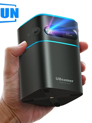 AUN Ubeamer 1pro DLP Projector Android 9.0 300 ANSI Lumens 4K Decode 2+16GB Bluetooth 4.2 7000mAh Battery Supported Home