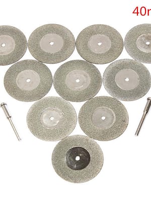 10pcs 40mm Diamond Grinding Wheel Cutting Disc with 2 Mandrels for Dremel Rotary Tool