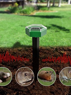 Solar Powered Ultrasonic Sonic Mouse Mole Pest Rodent Repeller Repellent Yard Led Light Repeller Outdoor Lamp Yard Garde