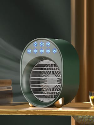 Bakeey 3 Gear Mini Water Cooling Fan Spray Humidification Portable Colorful Night Light Air Cooler Table Fan