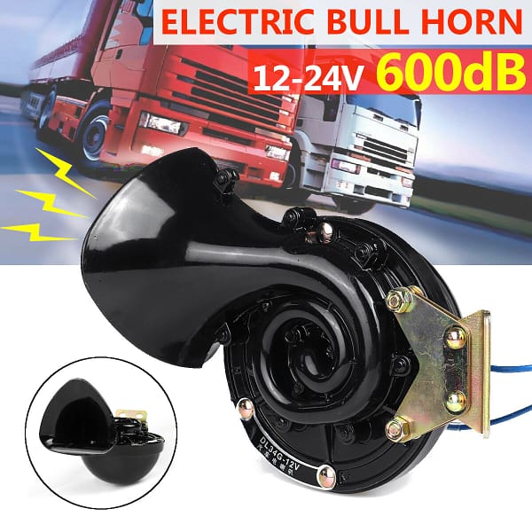 600DB 12V Black Waterproof Electric Snail Horn Bull Horn for Car Truck Boat Speaker