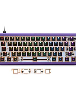 [Aluminum Alloy Version] Geek Customized GK61XS Keyboard Customized Kit Hot Swappable 60% RGB Wired bluetooth Dual Mode
