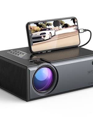 [Newest Version]Blitzwolf® BW-VP1-Pro LCD Projector 2800 Lumens Phone Same Screen Version Support 1080P Input Dolby Audi