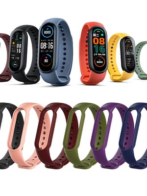 [Multi-Color] Bakeey Comfortable Lightweight Pure TPU Watch Band Strap Replacement for Xiaomi Mi Band 6 / Mi Band 5 Non-
