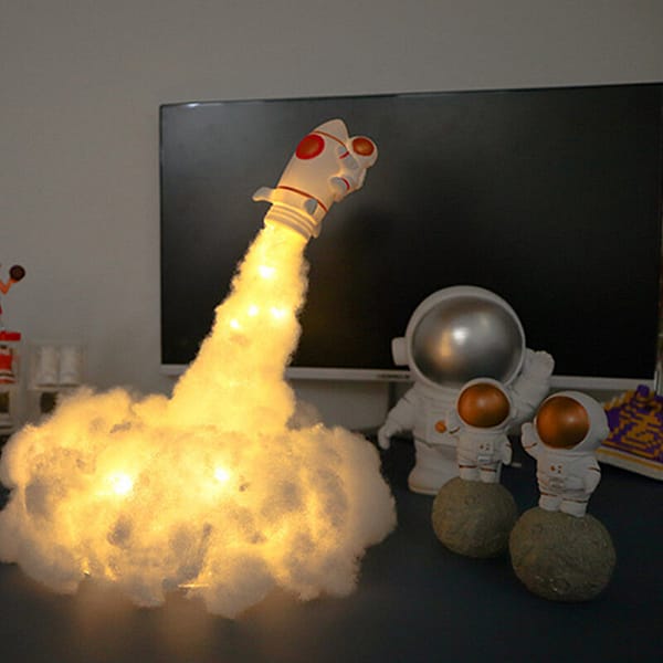 3D Space Rocket LED Night Light Wall Kids Baby Bedroom Table Desk