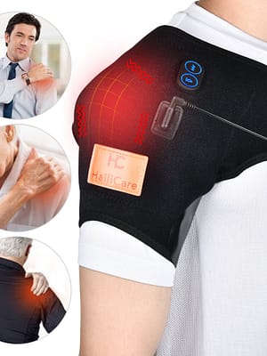 Hailicare 3 Levels Heating Vibration Shoulder Massager Support Brace Heated Physiotherapy Therapy Pain Relief for Health