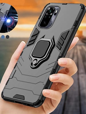 Bakeey for Xiaomi Redmi Note 10 Case Armor Shockproof Magnetic with 360 Rotation Finger Ring Holder Stand PC Protective