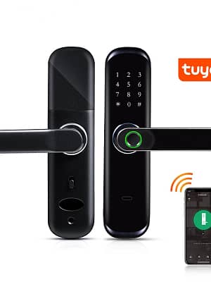 Tuya WiFi Fingerprint Smart Door Lock Inteligent Digital Door Lock Electronic Password RFID Card APP Unlock Home Lock