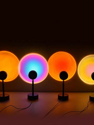 Sunset Lamp Projector LED Rainbow Atmosphere Table Projection Lamp Night Light for Home Bedroom Coffee Shop Wall Decorat