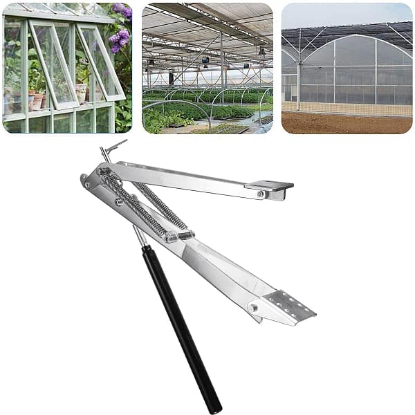Aluminum + Stainless Steel Automatic Window Opener For Double Spring Greenhouse With 15kg Load-Bearing Capacity