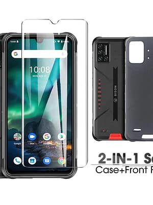 Bakeey 2-IN-1 for UMIDIGI BISON Global Bands Accessories Set Black Ultra-Thin Soft TPU Protective Case + 9H Anti-Explosi
