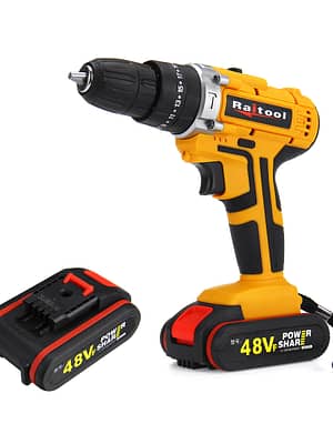 Raitool 48VF Cordless Electric Impact Drill Rechargeable 3/8 inch Drill Screwdriver W/ 1 or 2 Li-ion Battery