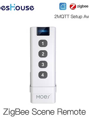 Moeshouse ZB Smart Home Wireless Scene Switch 4 Gang Remote Portable Tuya ZB Hub Required No Limit to Control Devices