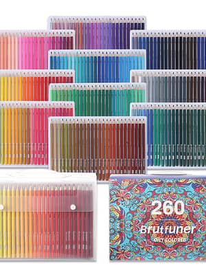 BRUTFUNER 260 Colors Oil Color Pencil Set Professional Colored Sketching Pencil Set For Student Art Beginner School Supp