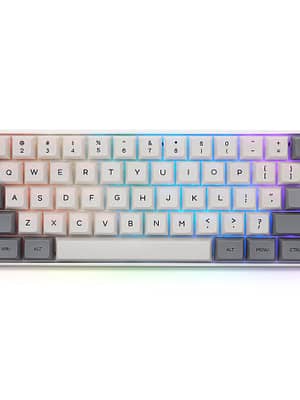 Geek Customized SK61 61 Keys Mechanical Keyboard NKRO Gateron Optical Axis Type-C Wired RGB Backlight White Case Gaming