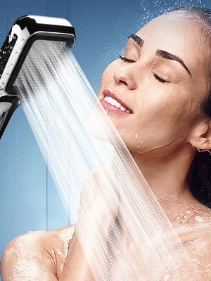 Shower Head High Pressure Streamline Water Saving Rainfall Bathroom Filtered Spray ABS With Chrome Plated Booster Shower