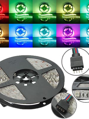5M RGB Non-Waterproof 300 LED SMD5050 LED Strip Light Led Streifen for Indoor Home Decoration DC12V