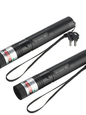 2Pcs 10 Mile 532nm Green Laser Pointer Pen PPT Laser Page Pen Light Adjust 50w + 18650 Battery Charger