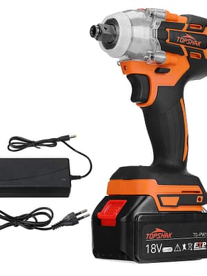 Topshak TS-PW1 Brushless Impact Wrench LED 15000mAh Rechargeable Woodworking Maintenance Tool W/ Battery