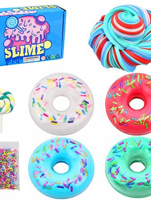 Donut Slime Donut + Lollipop Accessories + Sugar Pellets With Color Box Set Indoor Toys