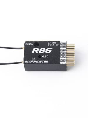 RadioMaster R86 2.4GHz 6CH Over 1KM PWM Nano Receiver Compatible FrSky D8 Support Return RSSI for RC Drone
