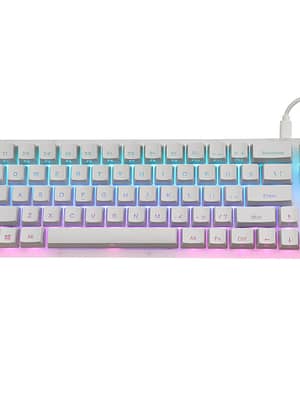 GamaKay K66 Mechanical Keyboard 66 Keys Gateron Switch Hot Swappable Tyce-C Wired RGB Backlit Gaming Keyboard with Cryst
