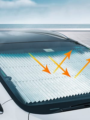 Car Automatic Telescopic Folding Sun Shade Thermal Insulation & Anti UV Sunshade