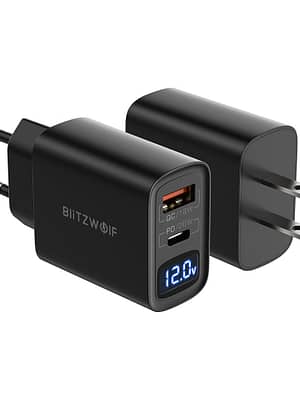 BlitzWolf® BW-S19 20W 2-Port USB PD Charger PD3.0 PPS QC3.0 SCP FCP AFC Fast Charging EU Plug US Plug Adapter LED Digita