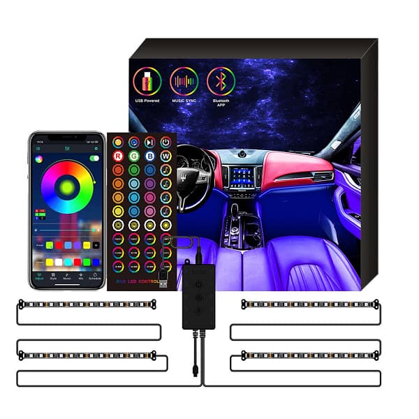 Govee Controllable Two-Line Waterproof Design DIY Music Car Interior Cyber Style Atmosphere Lights