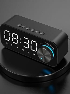 B126 bluetooth 5.0 Speaker Alarm Clock Night Light Multiple Play Modes LED Display 360° Surround Stereo Sound 1800mAh Ba