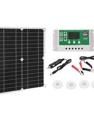 40W Solar Panel Dual USB 30A Controller Solar Cell for Yacht RV Battery Charger