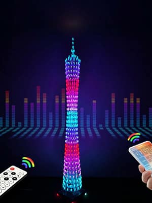 DIY Kit Electronic Training Welding Production Light Cube Canton Tower LED Lights Bluetooth Music Electronic Production