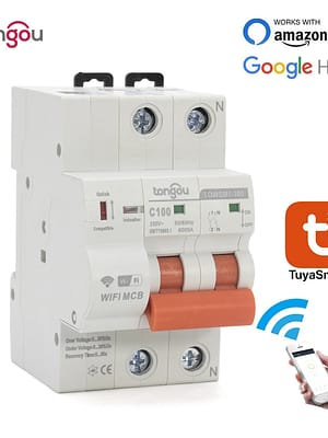 Tongou 2P WIFI Circuit Breaker Timer Remote Control with Overload and Overvoltage/Undervoltage Protection Intelligent Re