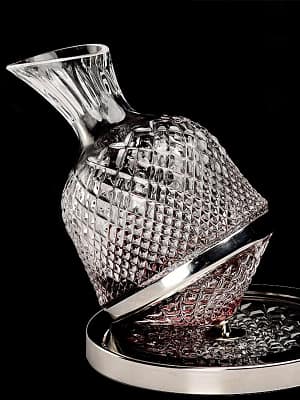 1500ml Rotating Crystal Glass Alcohol Decanter Liquid Carafe Aerator Pourer