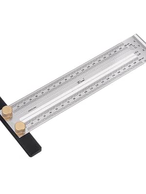 Drillpro 200/300/400mm Stainless Steel Precision Marking T Ruler Hole Positioning Measuring Ruler Woodworking Scriber Sc