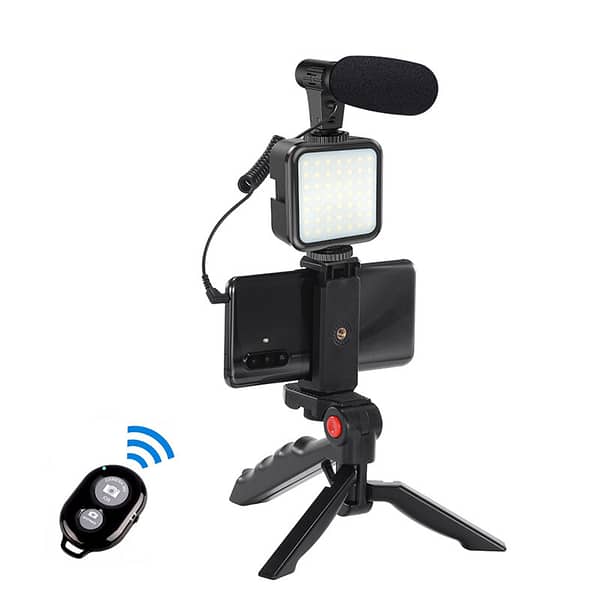 Bakeey KIT-01LM Vloggging Kits Professional Photography Set with microphone LED Fill Light Tripod Cell Phone Holder Clip