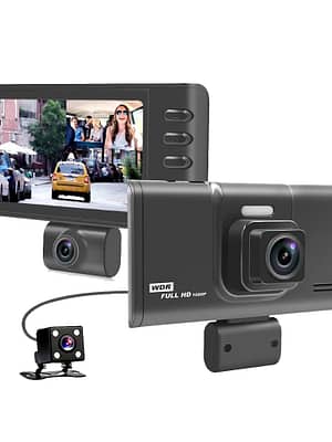 3.2" IPS Display 3 Lens Car DVR Camera Video Recorder Full HD 1080P 170 Degree Dash Cam G-Sensor Dashcam with Rear Camer