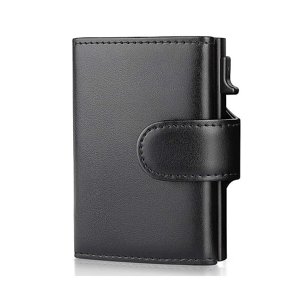 Men Wallet Business Card Book Multifunctional RFID Blocking Secure Wallet Genuine Leather Trifold Wallet with Credit Car