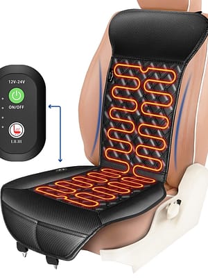 ELUTO Car Heated Seat Covers Cushion Pad with Intelligent Temperature Controller 3 Levels Heating for 12V/24V Cars Truck