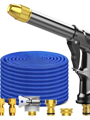 High Pressure Car Washer Tool Spray Adjustable Water Jet With 50FT Expandable Garden Hose Foam Pot Cleaning Water Tool